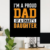 Vatertag Vater einer intelligenten Tochter Poster (Heimbüro)