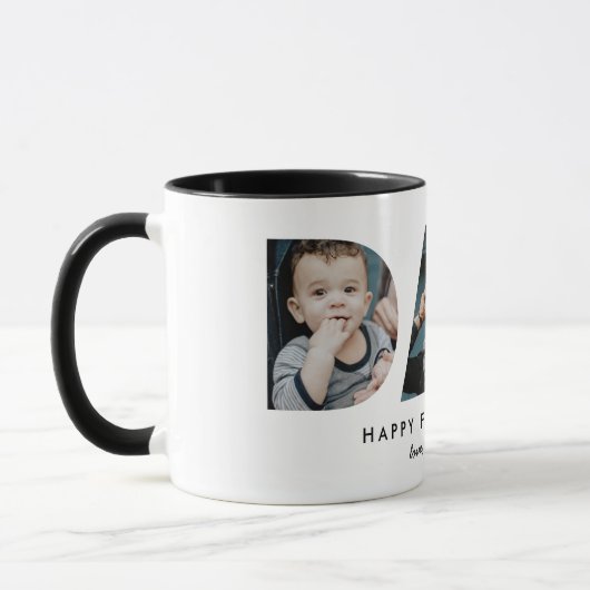 Vatertag Vater Foto Buchstaben Tasse (Links)