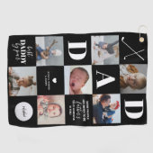 Vatertag Vater Foto Collage Golf Handtuch (Horizontal)