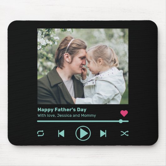 Vatertag Vater Foto Lieblings-Song-Musik-Player Mousepad (Vorne)
