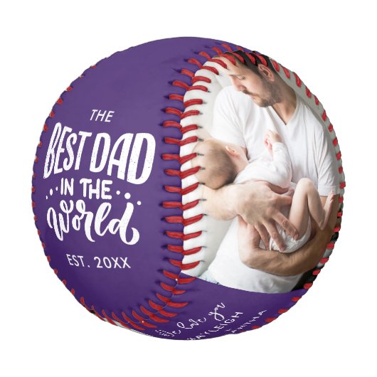 Vatertag Vater Geburtstag Fotos Skript Custom Baseball (Schrägansicht)