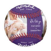 Vatertag Vater Geburtstag Fotos Skript Custom Baseball (Vorderseite)