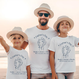 Vatertag, Vater hält zwei Kinder auf T-Shirt