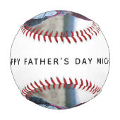 Vatertag Vater mit Baby Girl Custom Foto Baseball (Rückseite)