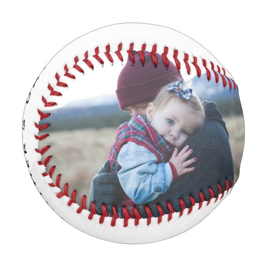 Vatertag Vater mit Baby Girl Custom Foto Baseball (Vorderseite Links)