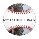 Vatertag Vater mit Kids Custom Foto Baseball (Rückseite)