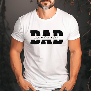 Vatertag Vater mit Kindernamen T-Shirt