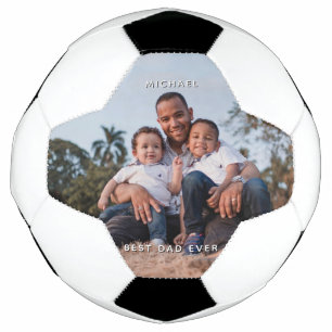 Vatertag Vater mit Sons Custom Foto Nachricht Fußball