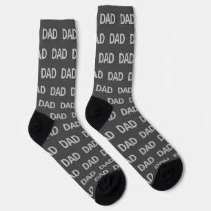 Vatertag Vater Muster Grau Text Spaß Custom Socken