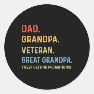Vatertag Vater Opa Veteran Große Opa von Runder Aufkleber