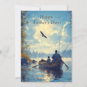 Vatertag Vater- und Sohn-Row-Boot Fischen