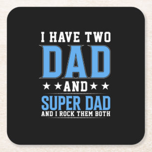 Vatertag Vater und Super Vater ich rock sie Rechteckiger Pappuntersetzer