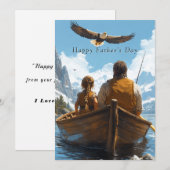 Vatertag Vater und Tochter beim Angeln (Vorne/Hinten)