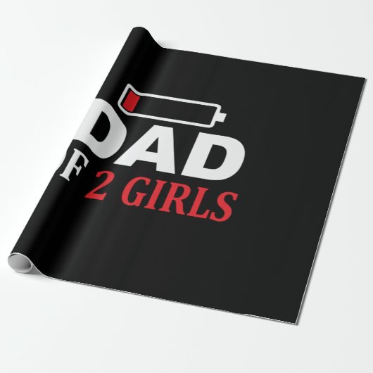 Vatertag Vater von 2 Mädchen Geschenkpapier (Ungerollt)