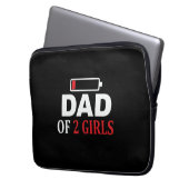 Vatertag Vater von 2 Mädchen Laptopschutzhülle (Vorderseite Links)
