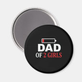 Vatertag Vater von 2 Mädchen Magnet (Vorderseite/Rückseite)