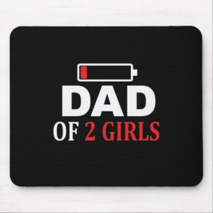 Vatertag Vater von 2 Mädchen Mousepad