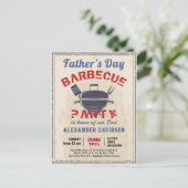 Vatertag Vintage GRILLEN Party Einladung Postkarte (Stehend Vorderseite)