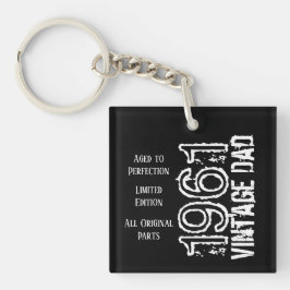 Vatertag Vintager Vater Schwarze Retro Typografie Schlüsselanhänger