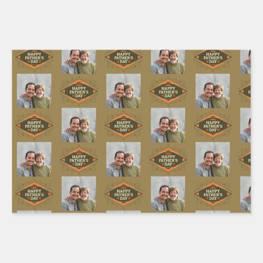 Vatertag Vintages Foto Wrapping Paper Sheet Geschenkpapier Set (Vorderseite)