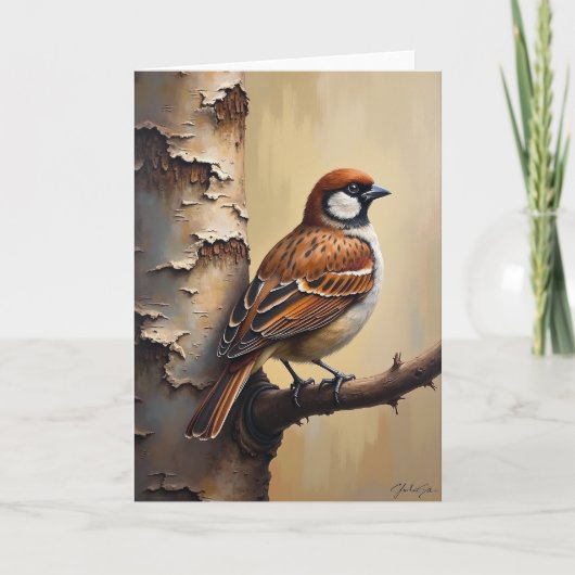 Vatertag Vogel Kunstkarte Karte (Vorderseite)