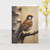 Vatertag Vogel Kunstkarte Karte (Gelbe Blume)