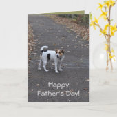 Vatertag vom Hund Karte (Gelbe Blume)