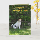 Vatertag vom Hund Karte (Gelbe Blume)