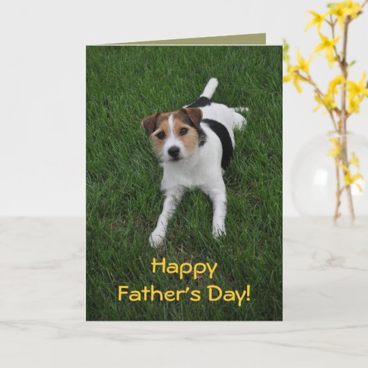 Vatertag vom Hund Karte (Gelbe Blume)