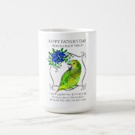 Vatertag vom Papageienvogel auf Weiß Kaffeetasse