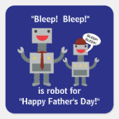 Vatertag von Son Robot Funny Quadratischer Aufkleber (Vorderseite)