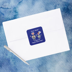 Vatertag von Son Robot Funny Quadratischer Aufkleber