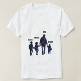 Vatertag-Wasserfarben-Familien-Sonnenuntergang T-Shirt