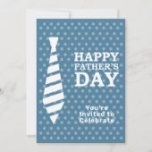 Vatertag Weiße Krawatte Light Blue Dots Abendessen Einladung (Vorderseite)
