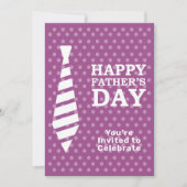 Vatertag Weiße Krawatte Lila Dots Abendessen Party Einladung (Vorderseite)
