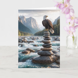 Vatertag-Weißkopfseeadler auf Steinhaufen Karte