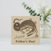 Vatertag Wilde fröhliche, tanzende Krokodilkarte Einladung (Stehend Vorderseite)