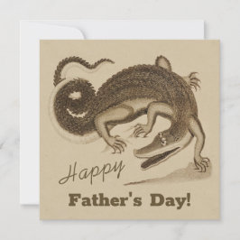 Vatertag Wilde fröhliche, tanzende Krokodilkarte Einladung