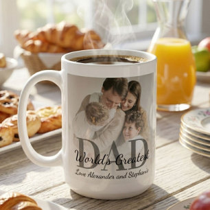 Vatertag World's Greatest Dad mit Foto Kaffeetasse