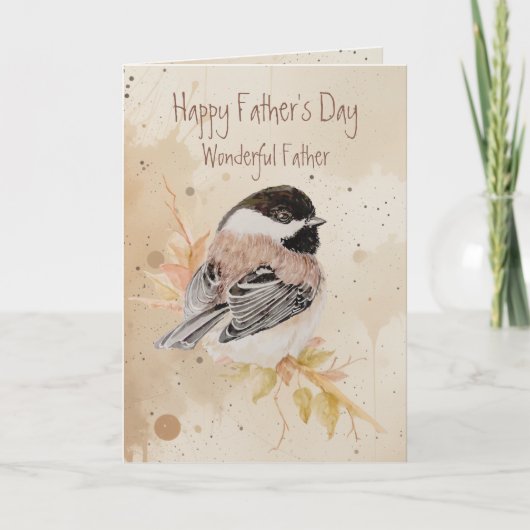Vatertag, Wunderbarer Vater Chickadee Vogel Karte (Vorderseite)