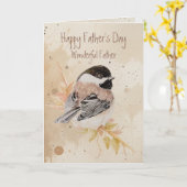 Vatertag, Wunderbarer Vater Chickadee Vogel Karte (Gelbe Blume)