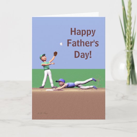 Vatertags-Baseball-Charaktere Karte (Vorderseite)