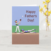 Vatertags-Baseball-Charaktere Karte (Gelbe Blume)