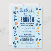 Vatertags-Brunch mit hellblauen Icons Einladung (Vorderseite)