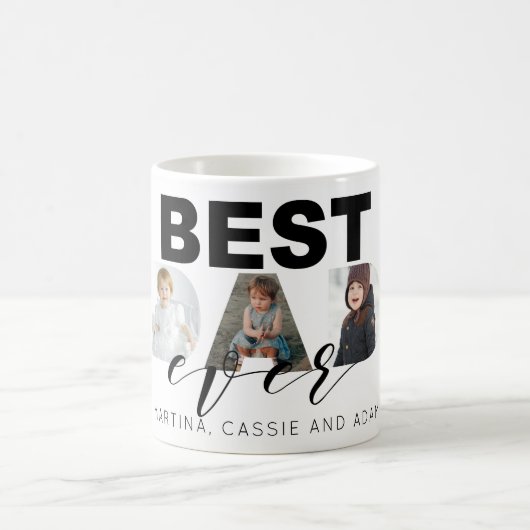 Vatertags-Geschenk-multi Foto-Collage Kaffeetasse (Mittel)