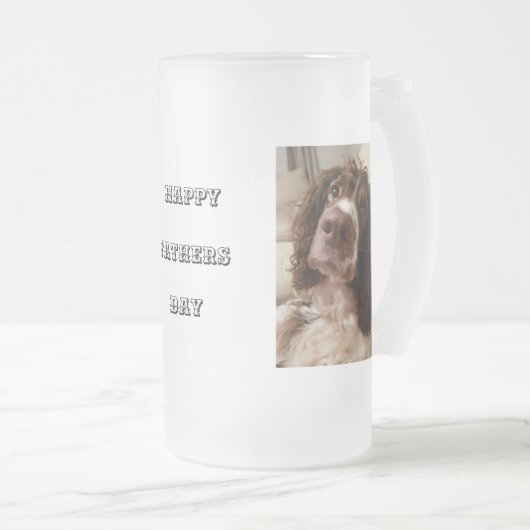 Vatertags-Geschenkglaskrug Mattglas Bierglas (VorderseiteRechts)