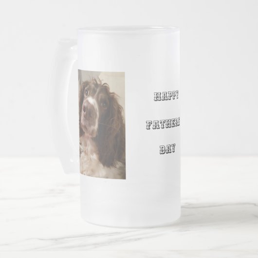 Vatertags-Geschenkglaskrug Mattglas Bierglas (Vorderseite Links)