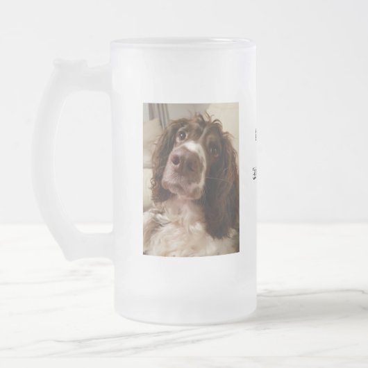 Vatertags-Geschenkglaskrug Mattglas Bierglas (Links)