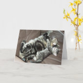 Vatertags-Miezekatzekarte Karte (Gelbe Blume)