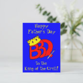 Vatertags-Postkarte GRILLEN König- Postkarte (Stehend Vorderseite)